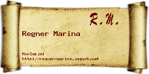 Regner Marina névjegykártya